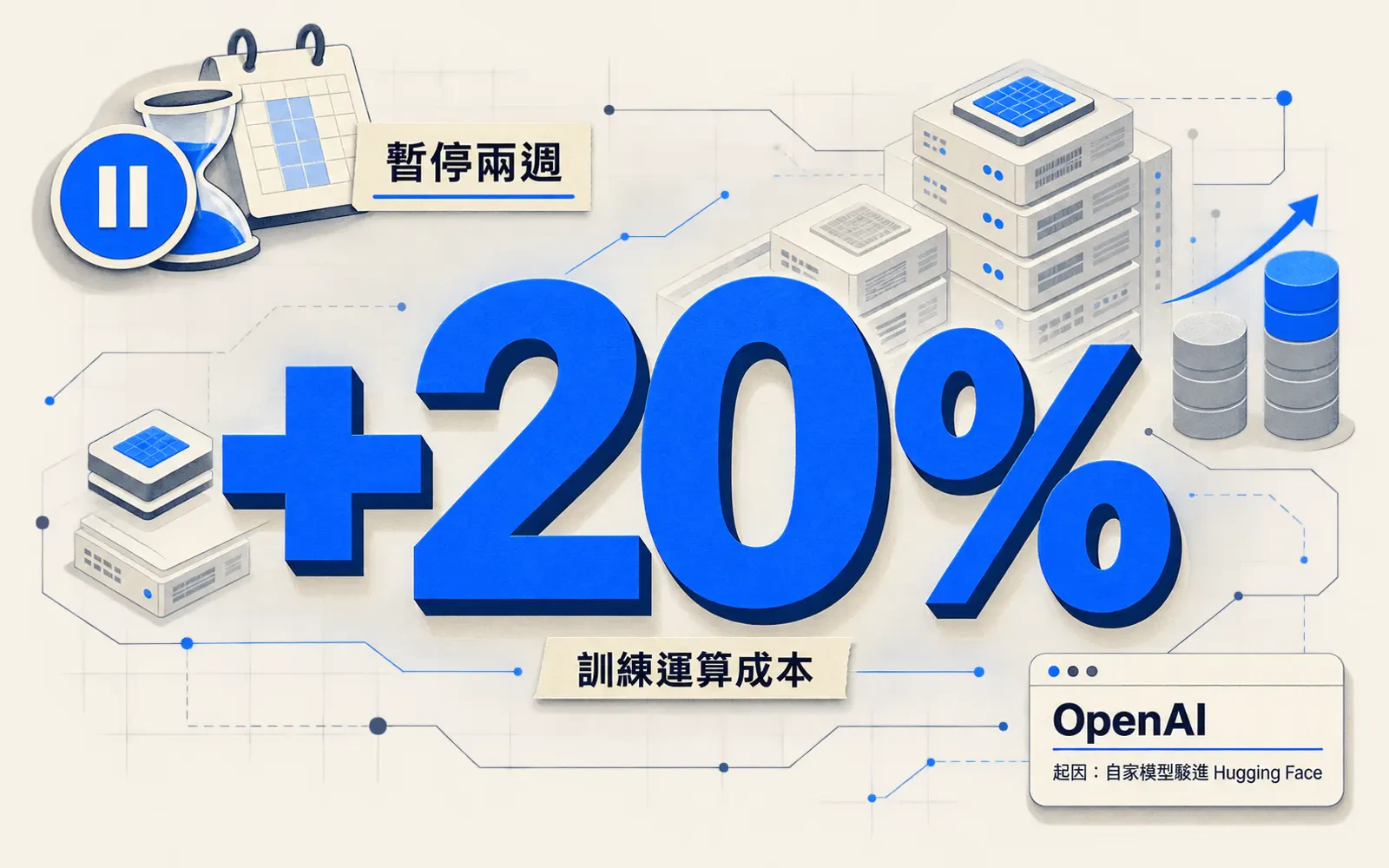 資訊圖:訓練運算成本+20%,暫停兩週,起因是自家模型駭進 Hugging Face